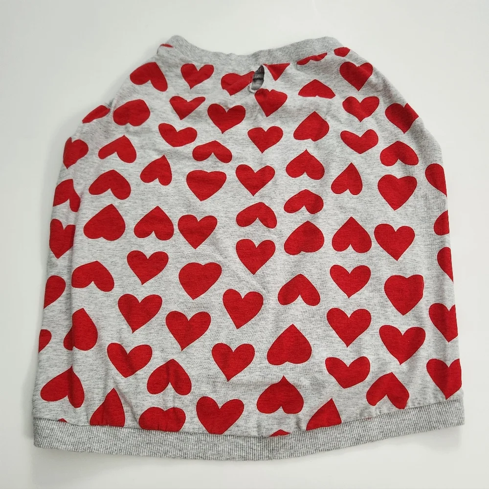 Hearts dog sweater in gray Size XL